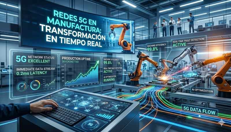 Imagen para el artículo Redes 5G en Manufactura: Transformación en Tiempo Real